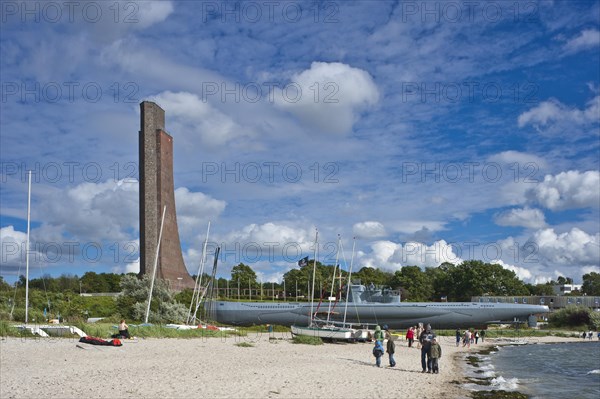 The Navy memorial with the U995 submarine