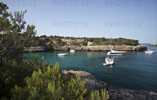 Boats at anchor in the bay