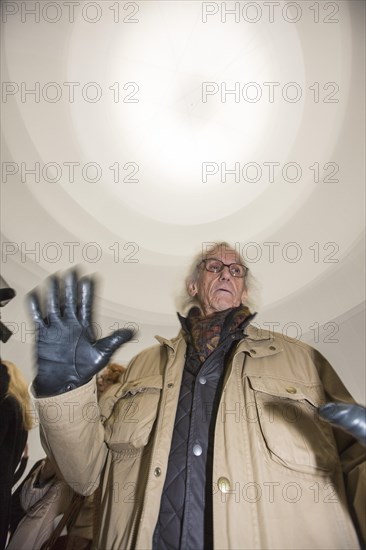 The artist Christo at the opening of the exhibition of the Christo-installation 'Big Air Package' in the Gasometer Oberhausen