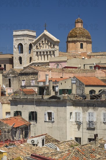 View of the Castello district with the Cathedral of Santa Maria di Castellodes as seen from Torre del Elefante tower