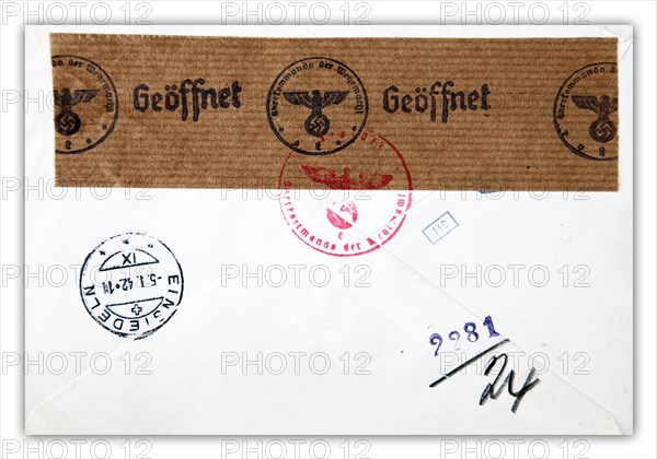 Opened letter marked with a stamp of the High Command of the German Armed Forces