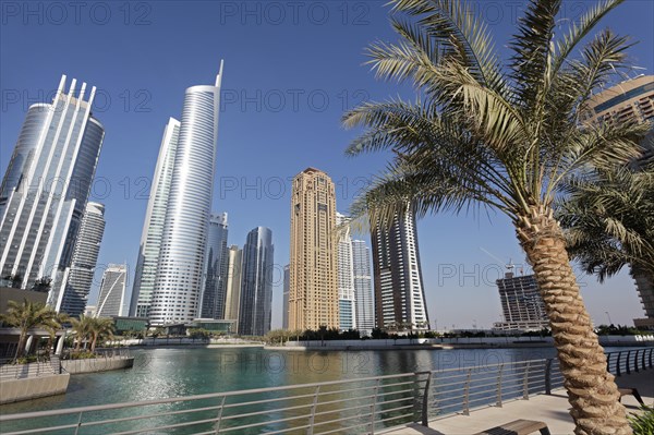 Skyscrapers on an artificial lake