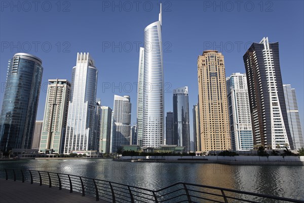 Skyscrapers on an artificial lake