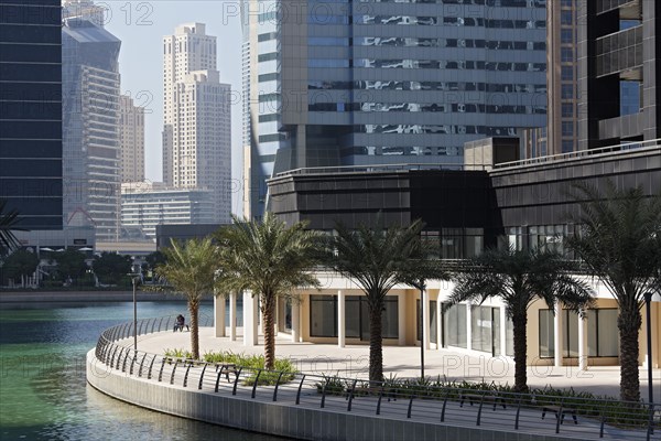 Skyscrapers on an artificial lake