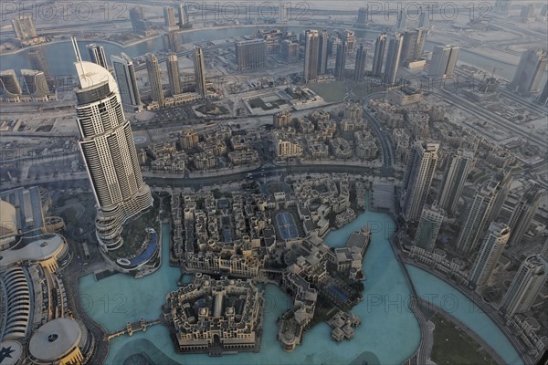 View from Burj Khalifa over a skyscraper