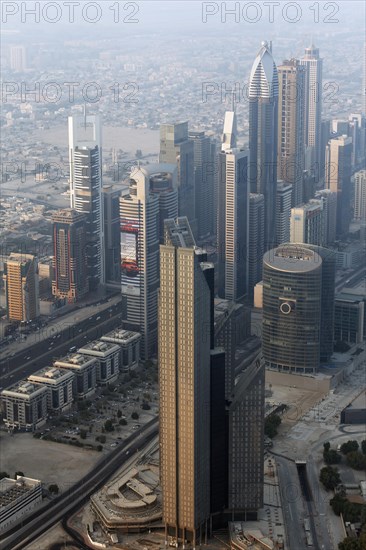 View from Burj Khalifa over Dubai International Financial Centre