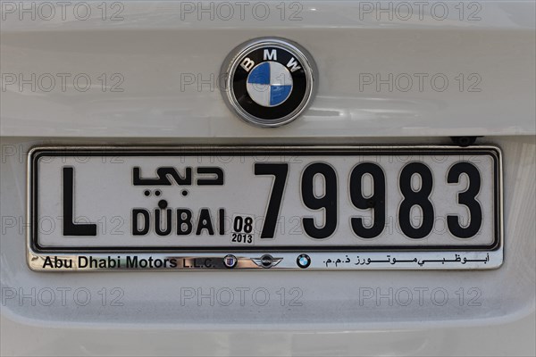 BMW with a Dubai number plate
