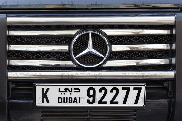 Mercedes with a Dubai number plate