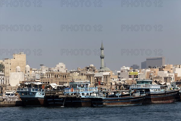 Arab dhows or daus on Dubai Creek