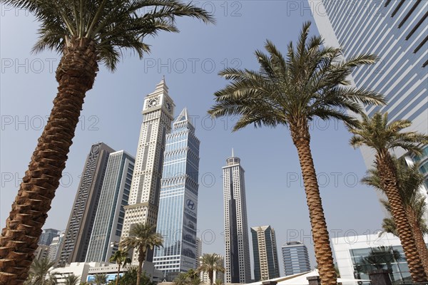 Skyscrapers built in differing architectural styles