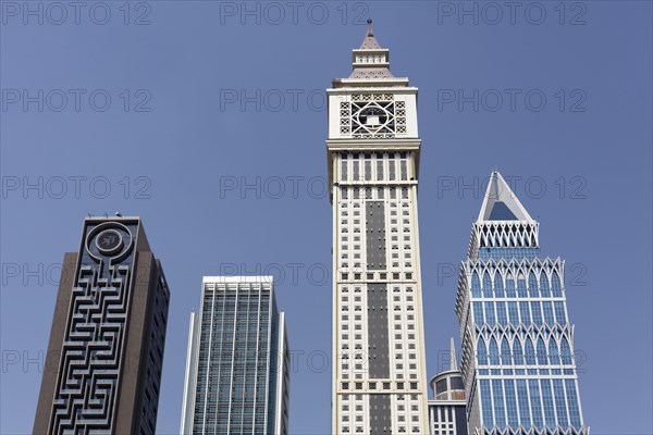 Skyscrapers built in differing architectural styles