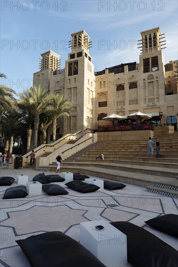 Staircase and building with wind towers