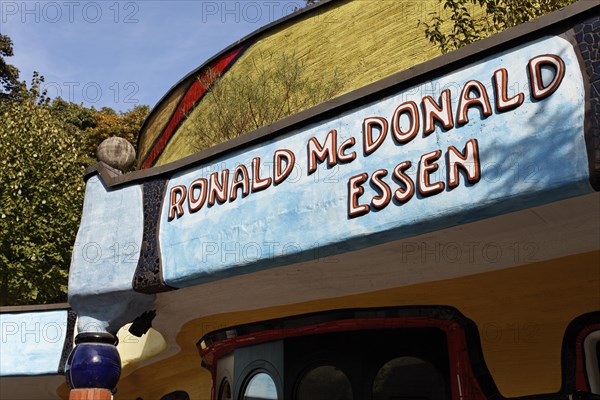 Ronald McDonald lettering on the Hundertwasser House