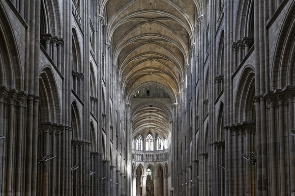 Nave of the gothic Cathedral of Rouen