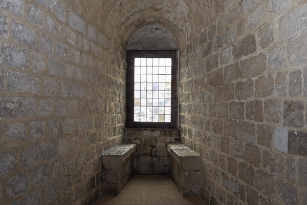 Cell in the medieval castle tower Tour Jeanne d'Arc