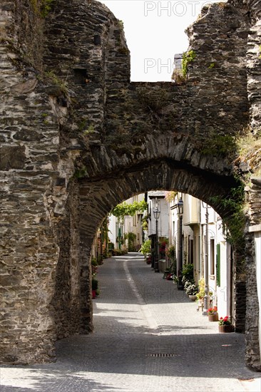 Ancient city wall with a gate to the historic town centre of Boppard