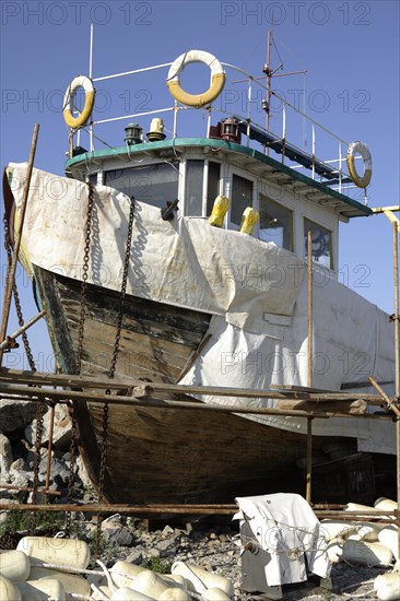 Boat being repaired