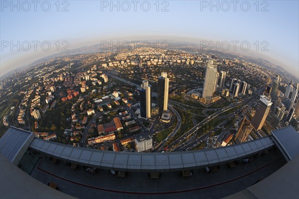 View from the Sapphire Tower in Levent with views of the Bosphorus