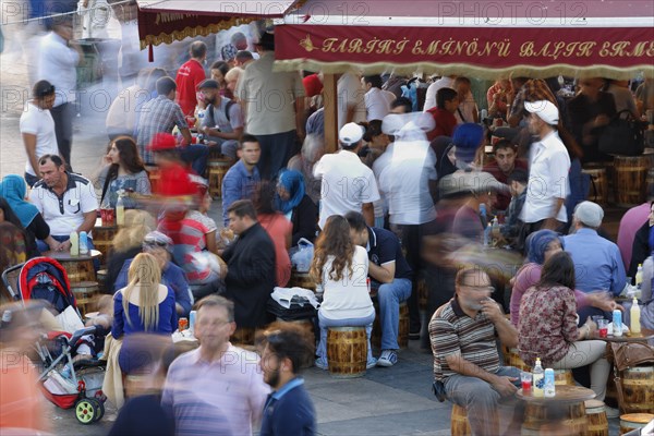 Kiosks selling fish sandwiches or Balik Ekmek