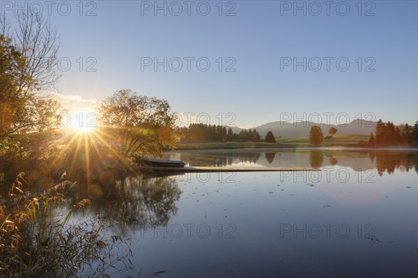 Sunrise at Huttlerweiher pond