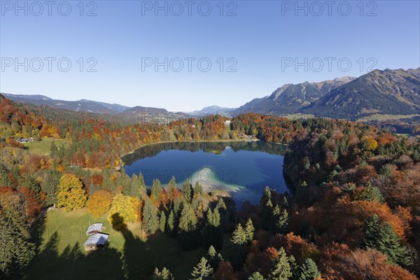 View of lake Freibergsee as seen from the Heini Klopfer ski jump