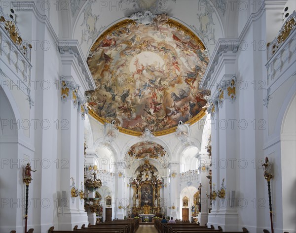 Former monastery church with ceiling frescoes by Matthaus Gunther and the high altar by Ignaz Gunther