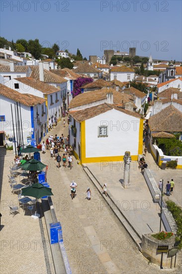 Rua Direita and Rua Josefa de Obidos from the city wall