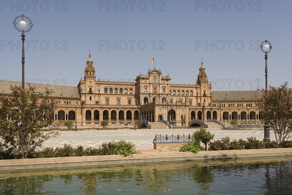 Central building and river