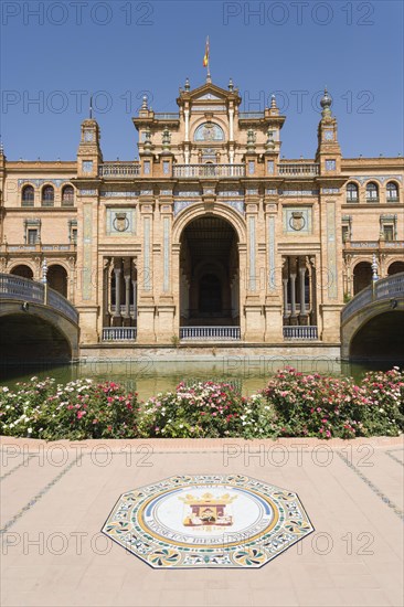 Central building and river