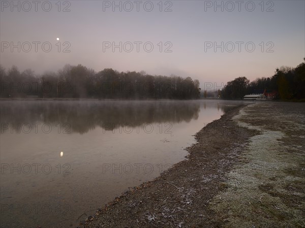 Early morning mood at Kuhsee lake with a view towards Hochablass wier