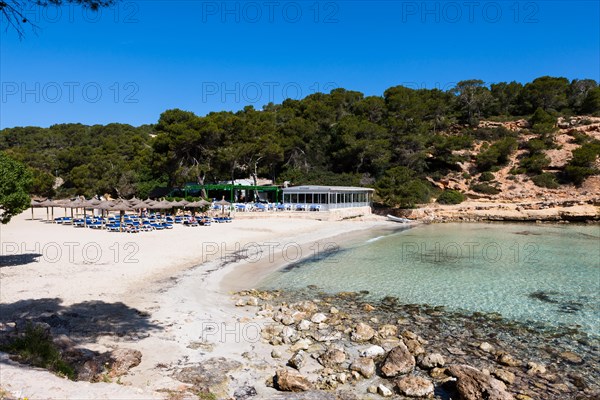 Restaurant at the hidden beach of Portals Vells