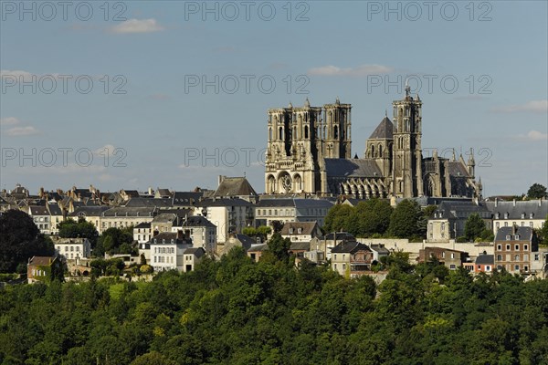 Laon Cathedral in the historic district on a limestone table mountain