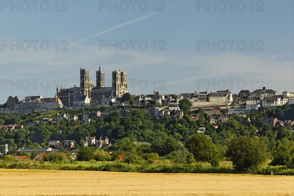 Laon Cathedral in the historic district on a limestone table mountain
