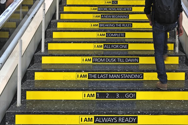 Slogans on stairs