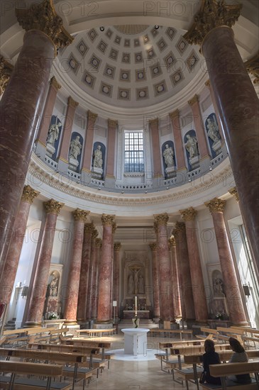 Interior with dome of the parish church of St. Elisabeth