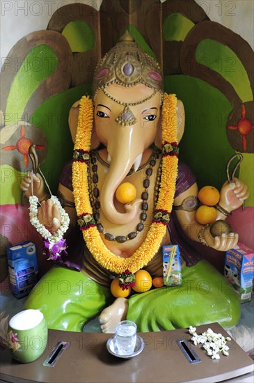 Altar with a Ganesha figure in the Sakya Muni Buddha Gaya Temple