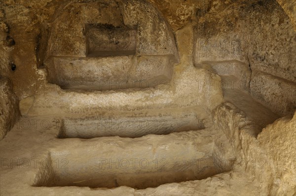 Artificial cave in the cliff