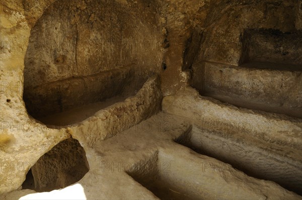 Artificial cave in the cliff