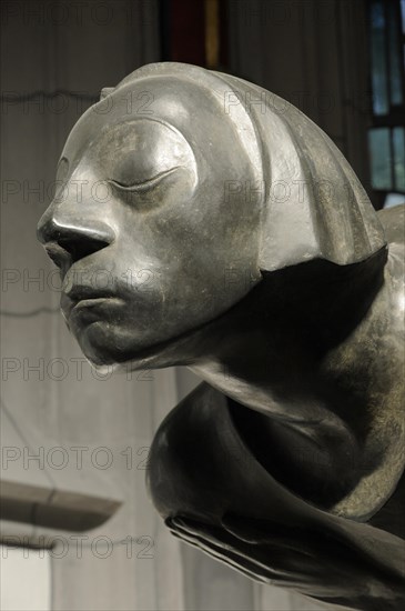Angel sculpture by Ernst Barlach with features of the artist Kaethe Kollwitz