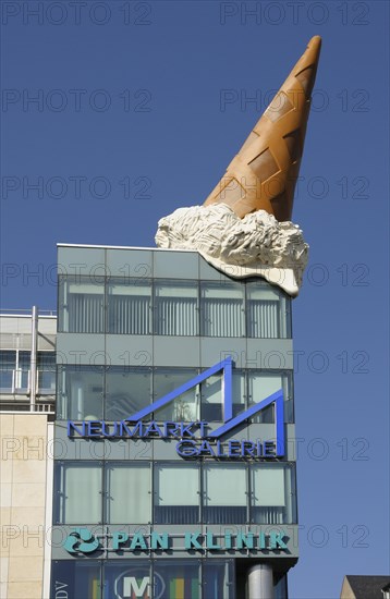 Sculpture of an ice cream cone at Neumarkt Galerie shopping centre