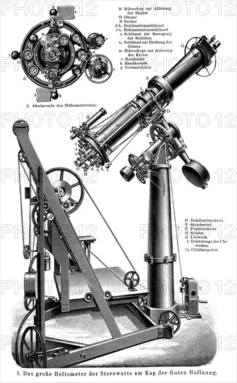 Display chart of the large heliometer of the observatory at the Cape of Good Hope