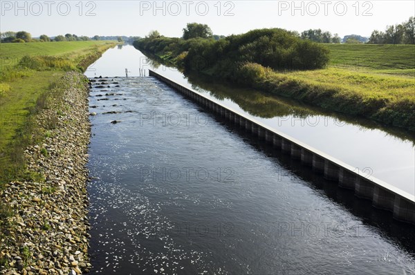 Fish ladder or fishway at Sudeabschlusswehr weir