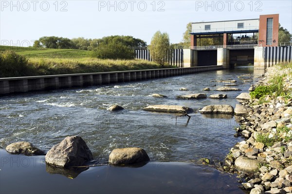 Fish ladder or fishway at Sudeabschlusswehr weir