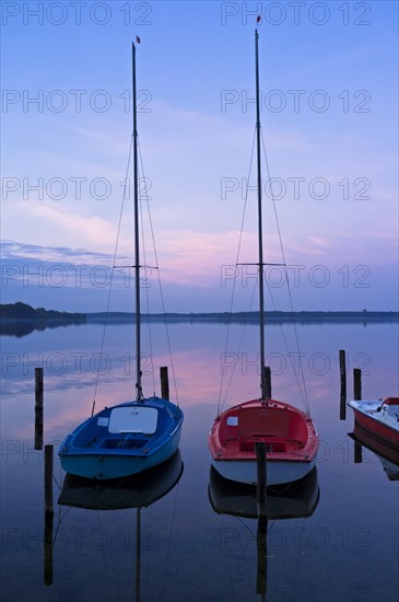 Boats on Schaalsee lake