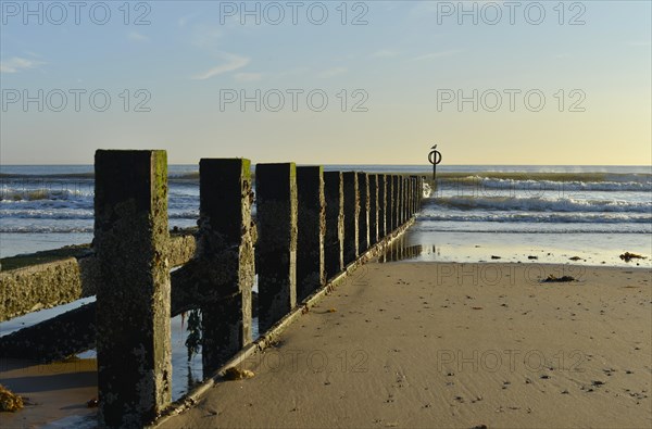Breakwaters on the beach