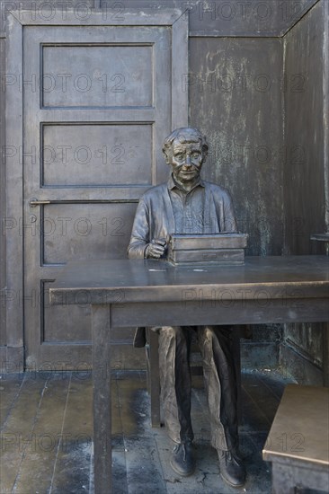 The children's book author Astrid Lindgren in her office at her typewriter