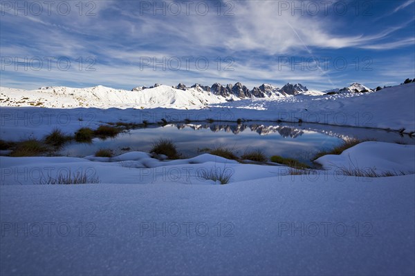 Kalkkoegel Range reflected in the water