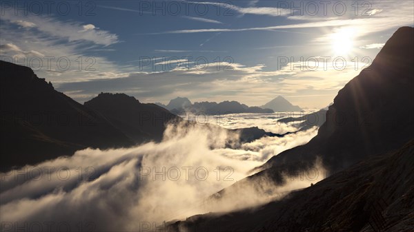 Sunrise near Marmolada Mountain