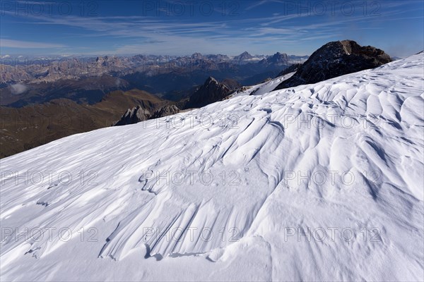 Wind blown snow formations