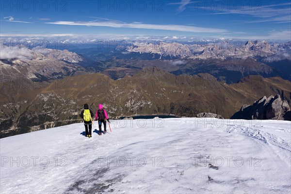 Mountain climbers on Marmolada Mountain